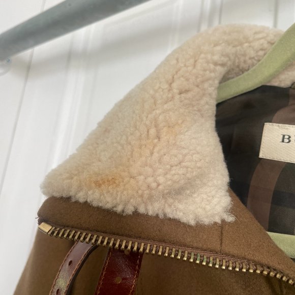 Burberry London Wool Brown Jacket w/ Shearling Collar US10 - Picture 5 of 10